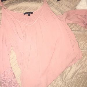 Off shoulder peach crop top